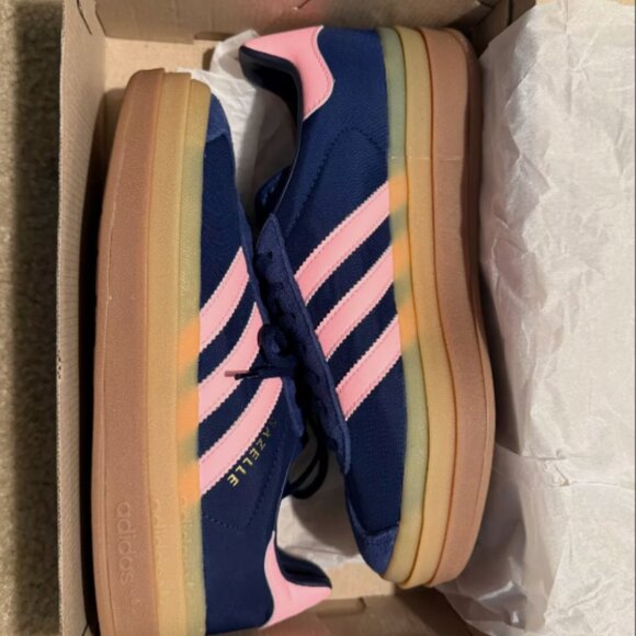 adidas Originals Gazelle Bold Dark Blue Pink - Picture 1 of 5